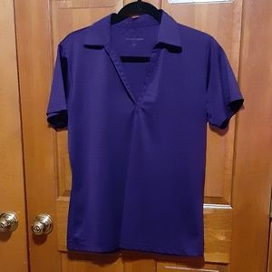 Port Authority V-Neck Purple Pullover Top